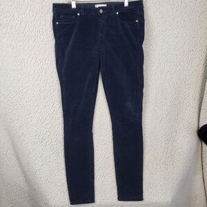 Paige Verdugo Ultra Skinny Corduroy Pants Womens 30 Navy Blue Stretch 34x29